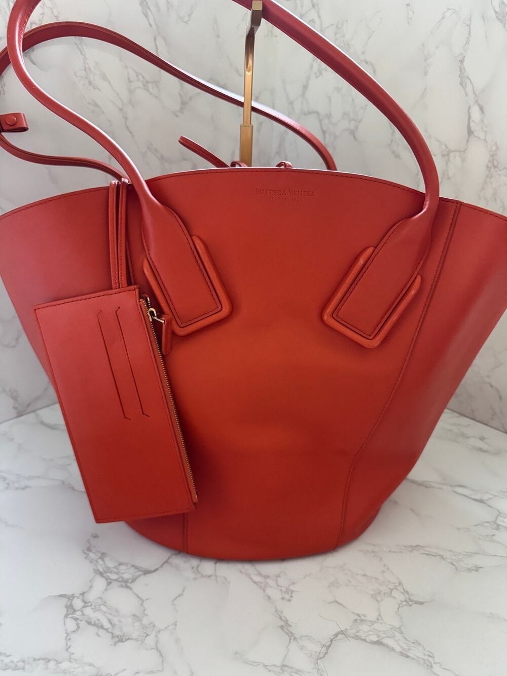 Bottega Veneta Basket Tote in Orange with Baby